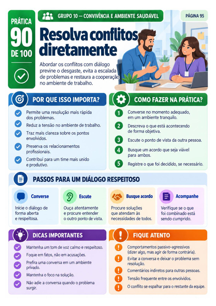 Página real do material de 100 práticas de QVT — prévia 9