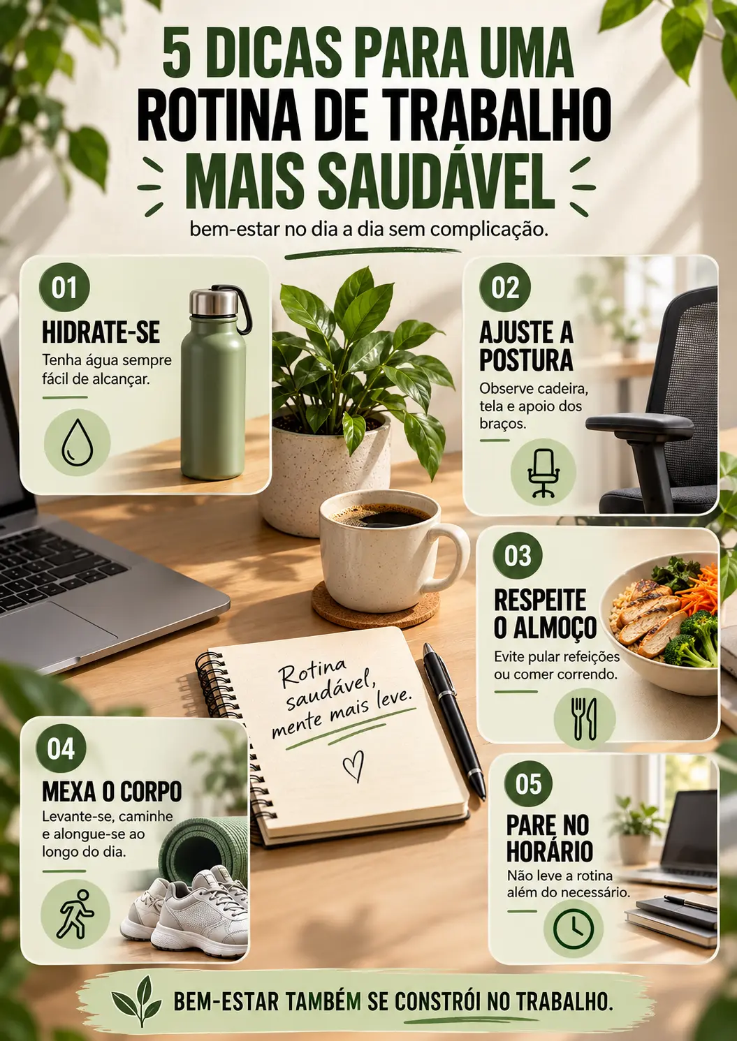 Dicas para uma rotina de trabalho mais saudável