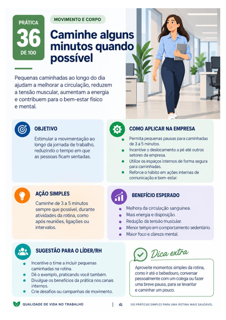 Página real do material de 100 práticas de QVT — prévia 4