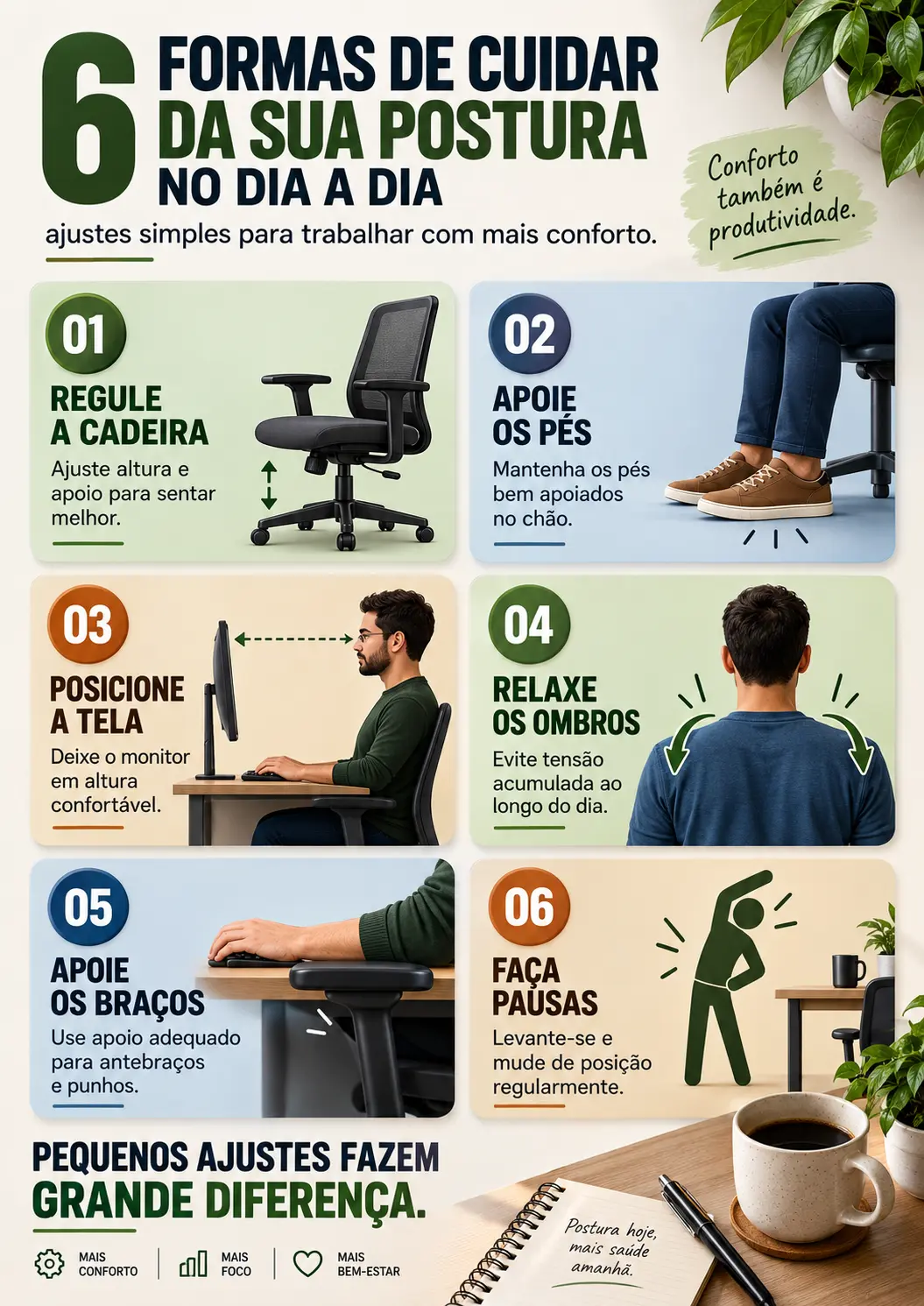 Cuidados com a postura no dia a dia