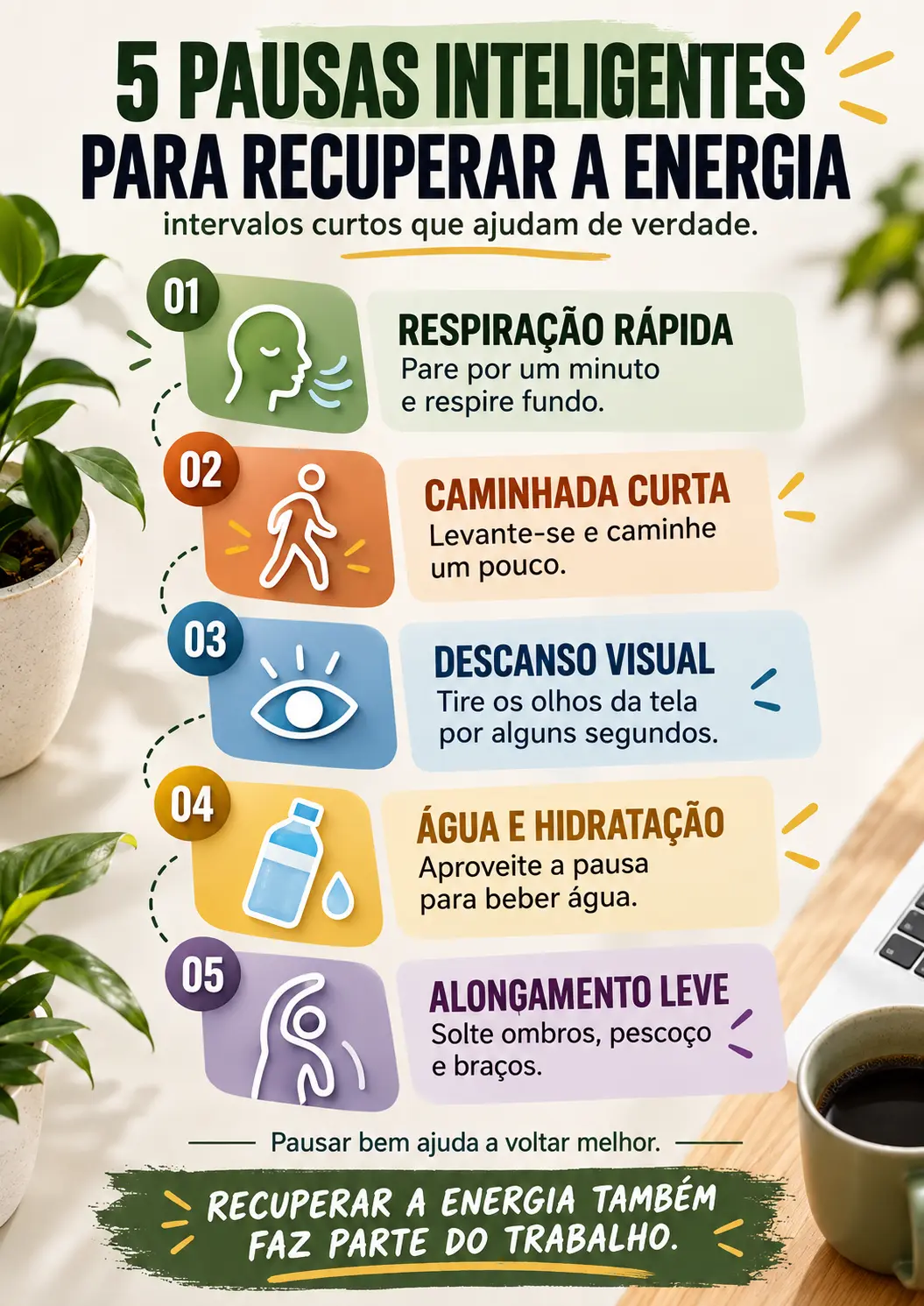 Pausas para recuperar a energia