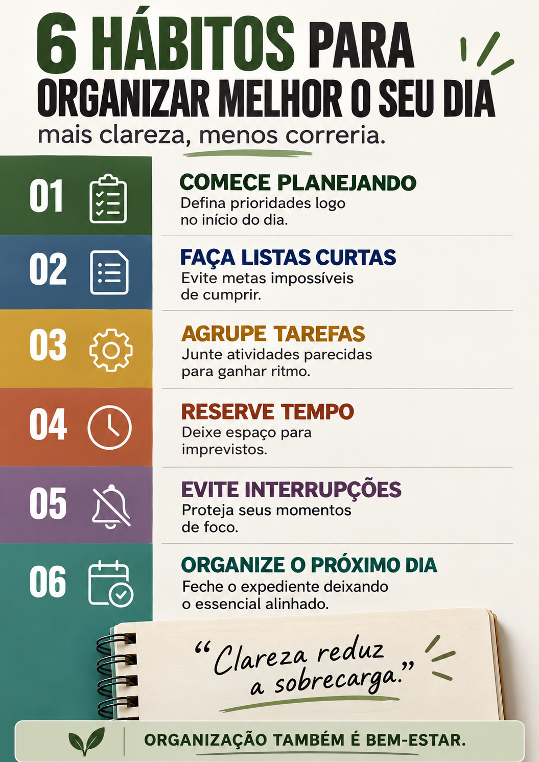 Hábitos para organizar melhor o dia