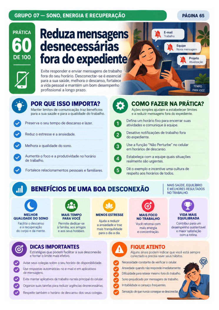Página real do material de 100 práticas de QVT — prévia 6
