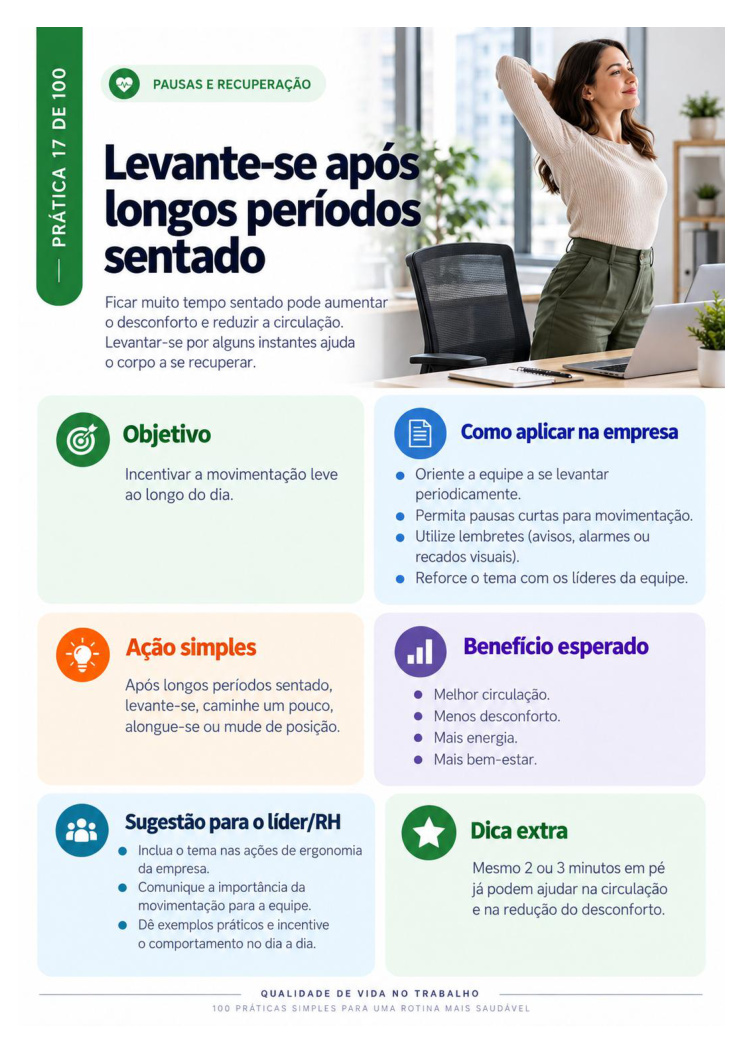 Página real do material de 100 práticas de QVT — prévia 2